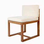 Ensemble de salle à manger d'extérieur 5 pièces en bois d'acacia avec table de 178 cm et 4 chaises finition teck beige avec pieds en fer