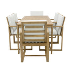 Ensemble de 7 meubles de salle à manger d'extérieur, ensemble de meubles de patio toutes saisons, table à manger avec trou pour parasol et 6 chaises