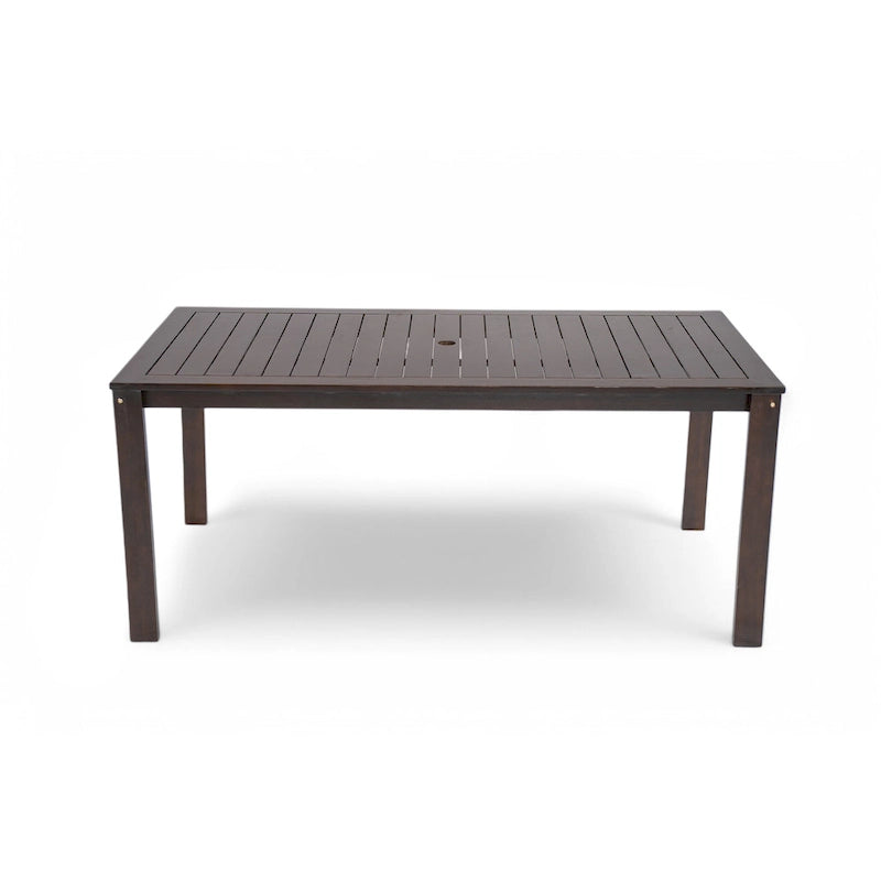 Ensemble de 7 meubles de salle à manger d'extérieur, ensemble de meubles de patio toutes saisons, table à manger avec trou pour parasol et 6 chaises