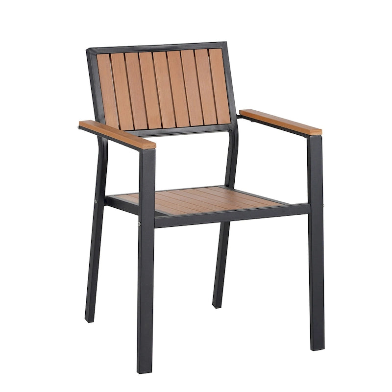 Ensemble de table à manger extensible d'extérieur, ensemble de meubles de patio en bois de 7 pièces avec table à manger rectangulaire et 6 chaises