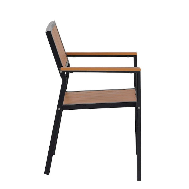 Ensemble de table à manger extensible d'extérieur, ensemble de meubles de patio en bois de 7 pièces avec table à manger rectangulaire et 6 chaises