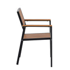 Ensemble de table à manger extensible d'extérieur, ensemble de meubles de patio en bois de 7 pièces avec table à manger rectangulaire et 6 chaises