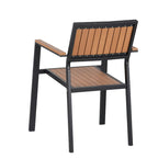 Ensemble de table à manger extensible d'extérieur, ensemble de meubles de patio en bois de 7 pièces avec table à manger rectangulaire et 6 chaises