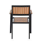 Ensemble de table à manger extensible d'extérieur, ensemble de meubles de patio en bois de 7 pièces avec table à manger rectangulaire et 6 chaises