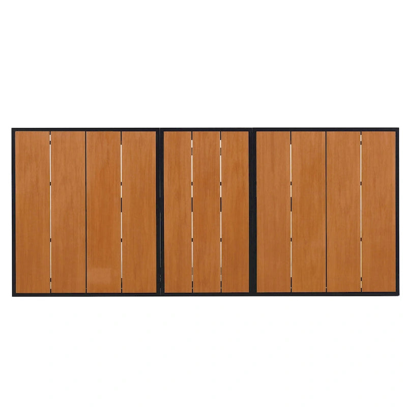 Ensemble de table à manger extensible d'extérieur, ensemble de meubles de patio en bois de 7 pièces avec table à manger rectangulaire et 6 chaises