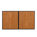 Ensemble de table à manger extensible d'extérieur, ensemble de meubles de patio en bois de 7 pièces avec table à manger rectangulaire et 6 chaises