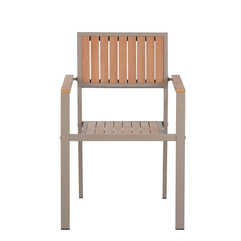 Ensemble de table à manger extensible d'extérieur, ensemble de meubles de patio en bois de 7 pièces avec table à manger rectangulaire et 6 chaises