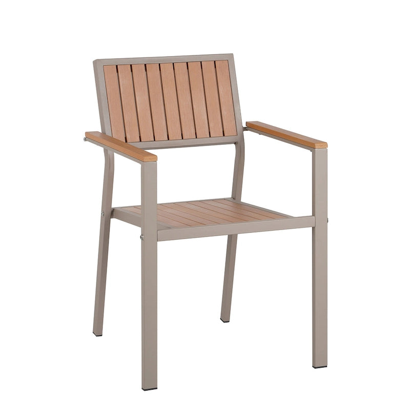 Ensemble de table à manger extensible d'extérieur, ensemble de meubles de patio en bois de 7 pièces avec table à manger rectangulaire et 6 chaises