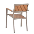 Ensemble de table à manger extensible d'extérieur, ensemble de meubles de patio en bois de 7 pièces avec table à manger rectangulaire et 6 chaises