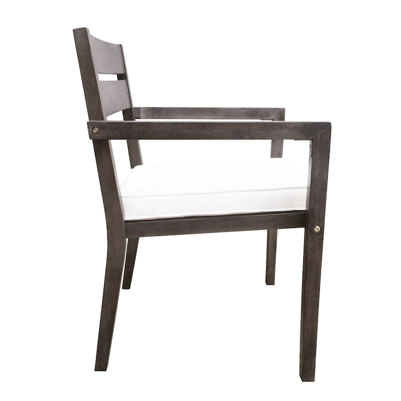 Table et chaises de salle à manger d'extérieur en bois d'acacia, idéales pour la terrasse