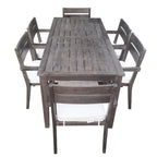 Table et chaises de salle à manger d'extérieur en bois d'acacia, idéales pour la terrasse