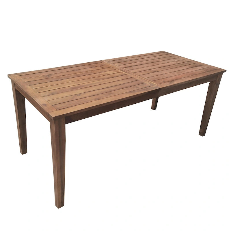 Table et chaises de salle à manger d'extérieur en bois d'acacia, idéales pour la terrasse