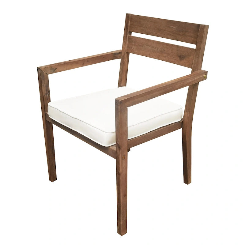 Table et chaises de salle à manger d'extérieur en bois d'acacia, idéales pour la terrasse