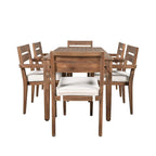 Table et chaises de salle à manger d'extérieur en bois d'acacia, idéales pour la terrasse