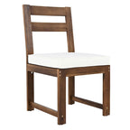 Ensemble de salle à manger d'extérieur 7 pièces en bois d'acacia avec trou pour parasol, 2 fauteuils et 4 chaises sans accoudoirs