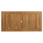 Ensemble de salle à manger d'extérieur 7 pièces en bois d'acacia avec trou pour parasol, 2 fauteuils et 4 chaises sans accoudoirs