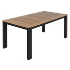 Ensemble de salle à manger d'extérieur 7 pièces en bois d'acacia avec trou pour parasol, 2 fauteuils et 4 chaises sans accoudoirs