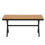 Ensemble de salle à manger d'extérieur en fer 5 pièces avec table rectangulaire et 4 chaises rembourrées en corde tressée