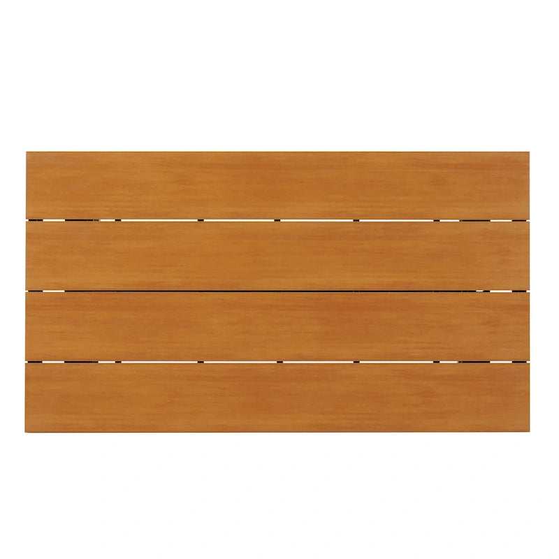 Ensemble de salle à manger d'extérieur en fer 5 pièces avec table rectangulaire et 4 chaises rembourrées en corde tressée