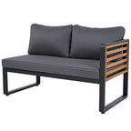 Ensemble de meubles de patio de 4 pièces, ensemble de canapé sectionnel en forme de L pour patio avec coussin moelleux et table basse rectangulaire
