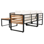 Ensemble de meubles de patio de 4 pièces, ensemble de canapé sectionnel en forme de L pour patio avec coussin moelleux et table basse rectangulaire
