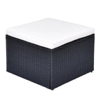 Ensemble de mobilier de patio extérieur 6 pièces, ensemble de canapé sectionnel en rotin et osier toutes saisons avec 2 chaises, poufs et table basse