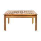 Ensemble de canapé en corde d'extérieur 4 pièces, salon de jardin tout temps avec table en bois d'acacia, canapé simple et pouf.