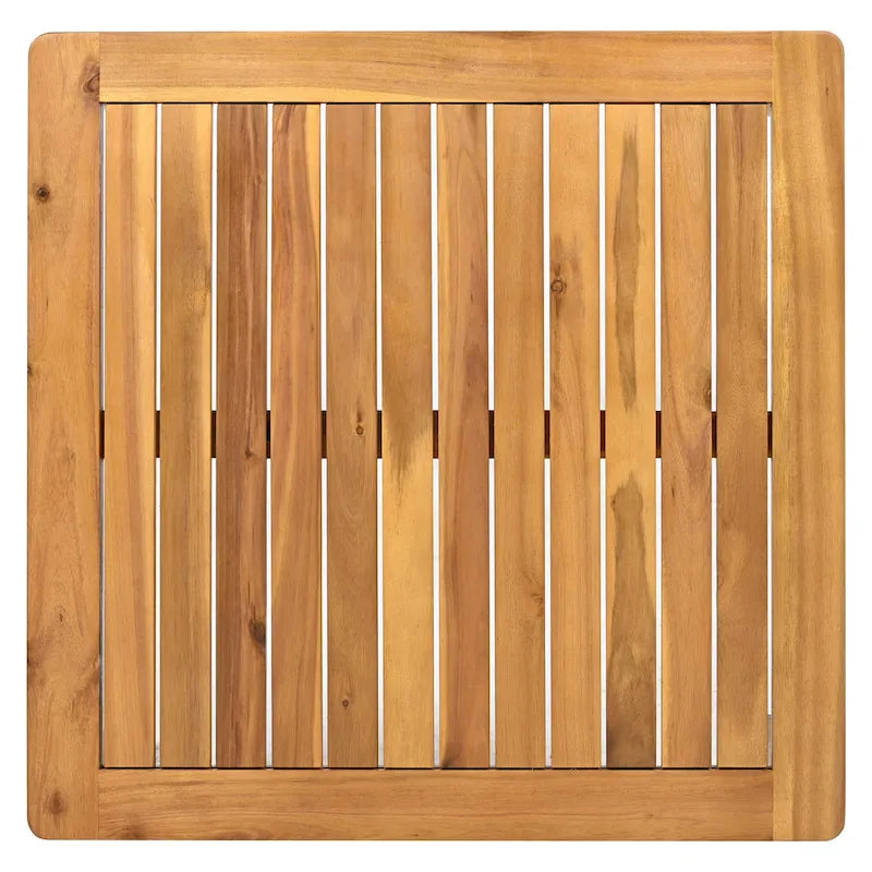 Ensemble de canapé en corde d'extérieur 4 pièces, salon de jardin tout temps avec table en bois d'acacia, canapé simple et pouf.