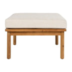 Ensemble de canapé en corde d'extérieur 4 pièces, salon de jardin tout temps avec table en bois d'acacia, canapé simple et pouf.