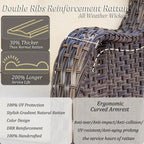 Salon de jardin en rotin – Ensemble de mobilier de jardin 9 pièces avec chaises pivotantes