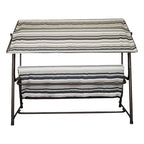 Balançoire de patio Sunjoy Luxury à 4 places en acier avec siège en filet élastique, coussins et auvent réglable, convertible en lit
