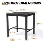 Ensemble 3/5 tabourets de bar en fonte d'aluminium avec coussin en tissu Sunbrella pour terrasse