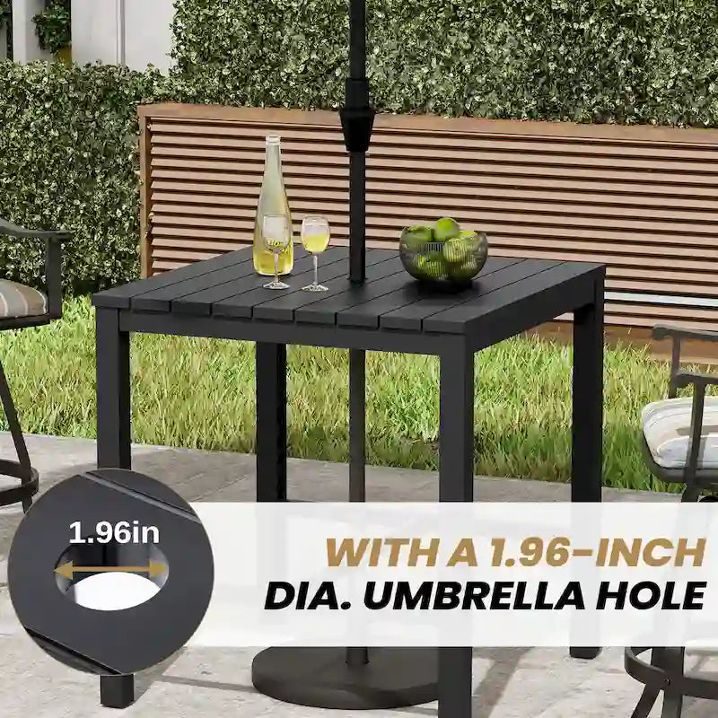 Ensemble 3/5 tabourets de bar en fonte d'aluminium avec coussin en tissu Sunbrella pour terrasse