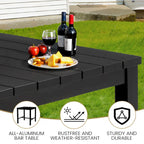 Ensemble 3/5 tabourets de bar en fonte d'aluminium avec coussin en tissu Sunbrella pour terrasse