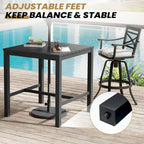 Ensemble 3/5 tabourets de bar en fonte d'aluminium avec coussin en tissu Sunbrella pour terrasse