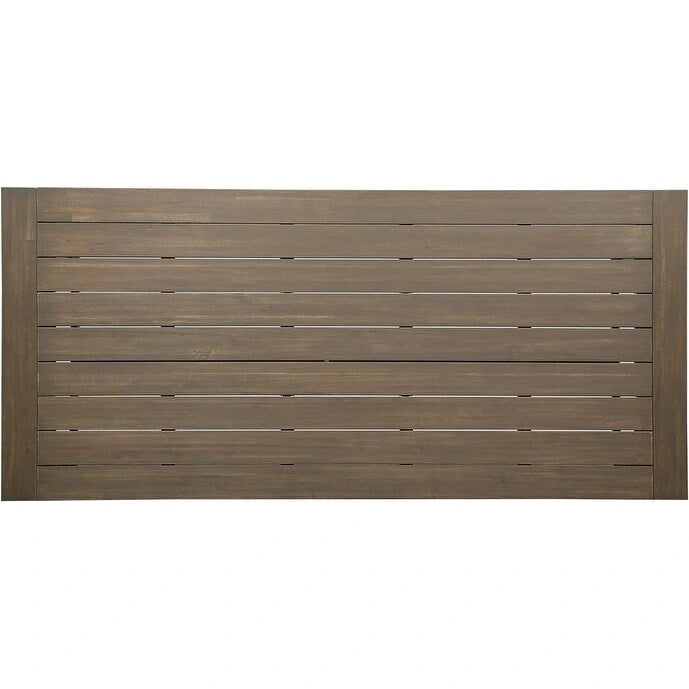 Ensemble de salle à manger/pique-nique rustique 3 pièces pour terrasse extérieure avec 2 bancs, bois d'acacia et cadre en fer