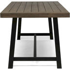 Ensemble de salle à manger/pique-nique rustique 3 pièces pour terrasse extérieure avec 2 bancs, bois d'acacia et cadre en fer
