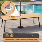 Ensemble de salle à manger d'extérieur 7 pièces avec table en aluminium et chaises en rotin synthétique