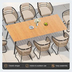 Ensemble de salle à manger d'extérieur 7 pièces avec table en aluminium et chaises en rotin synthétique