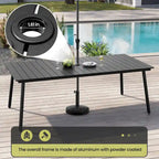 Ensemble de salle à manger d'extérieur 7 pièces avec table en aluminium et chaises en rotin synthétique