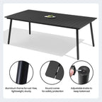 Ensemble de salle à manger d'extérieur 7 pièces avec table en aluminium et chaises en rotin synthétique