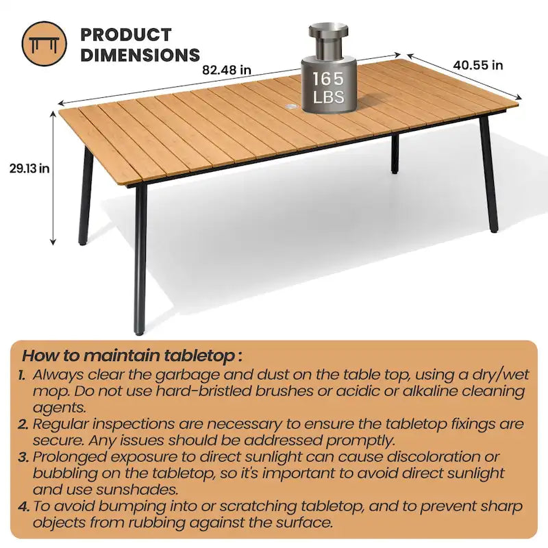 Ensemble de salle à manger d'extérieur 7 pièces avec table en aluminium et chaises en rotin synthétique