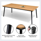 Ensemble de salle à manger d'extérieur 7 pièces avec table en aluminium et chaises en rotin synthétique