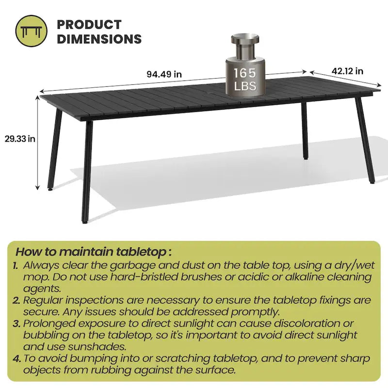 Ensemble de salle à manger d'extérieur 7 pièces avec table en aluminium et chaises en rotin synthétique