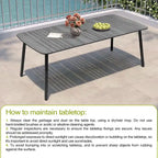 Ensemble de salle à manger d'extérieur 7 pièces – Table rectangulaire en aluminium avec trou pour parasol et chaises en rotin