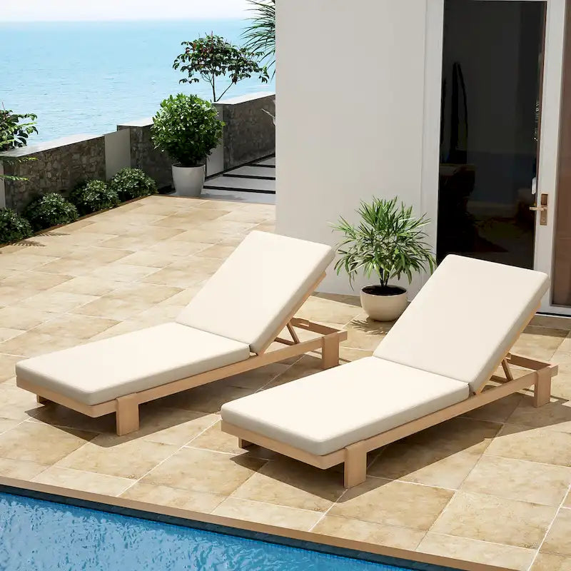 Christopher Knight Home - Lot de 2 chaises longues de jardin en acacia Iran