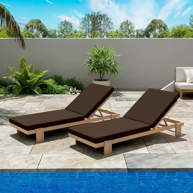 Christopher Knight Home - Lot de 2 chaises longues de jardin en acacia Iran