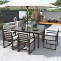 Ensemble repas de jardin 7 pièces, table et 6 chaises avec coussins amovibles pour terrasse et jardin, lot de 7
