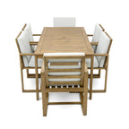 Ensemble repas de jardin 7 pièces, table et 6 chaises avec coussins amovibles pour terrasse et jardin, lot de 7