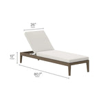 Ensemble de mobilier d'extérieur en teck Northlake de 3 pièces avec chaises longues et table d'appoint